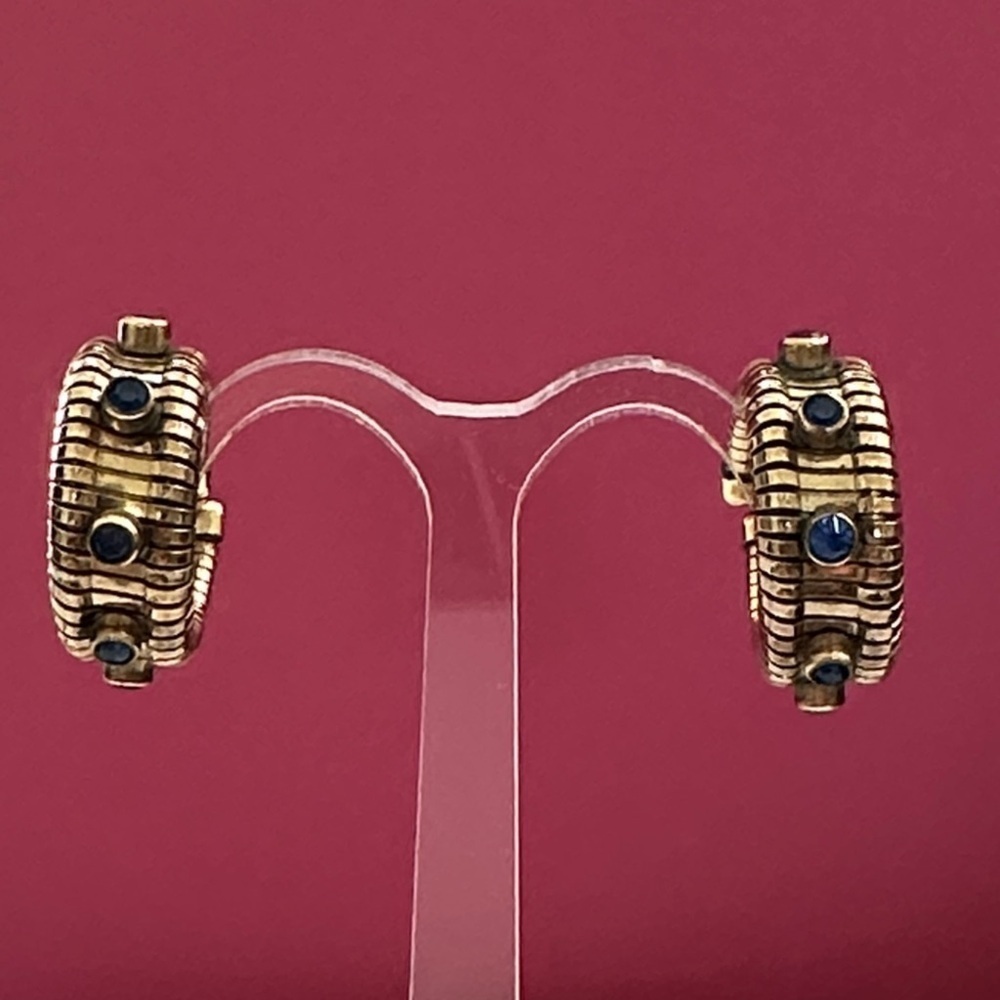 10k GF and Blue Stone Earrings
